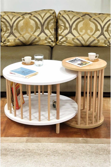 Hanah Home Peka-Set108 Blanco y Roble Zafiro
